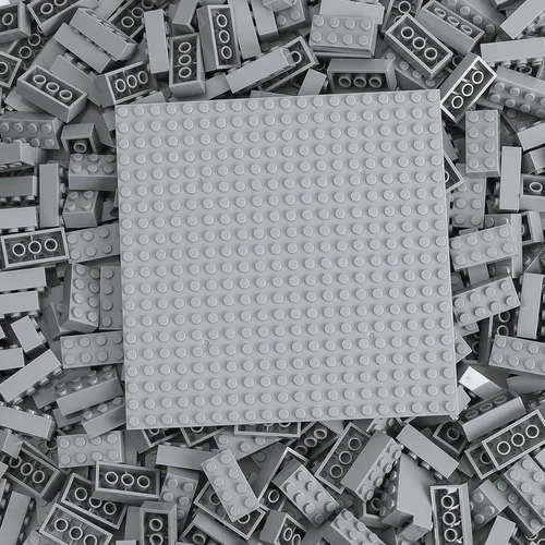 Vista 12 de HUIZDQ 500 piezas de ladrillos de construcción clásicos y 1 placa base gris, ladrillos de 2 x 4, juguetes de construcción creativos a granel, Negro