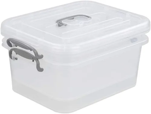 Vista 7 de 2 Packs Storage Bin with Lid, 8 Liter Plastic Box Set