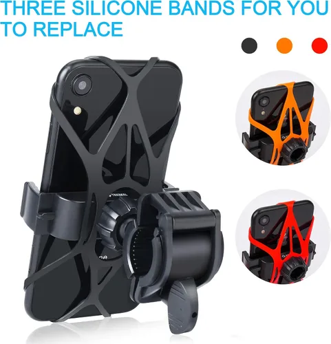 Vista 3 de Soporte de teléfono para bicicleta (2 unidades) Soporte universal ajustable para teléfono celular para bicicleta y motocicleta, compatible