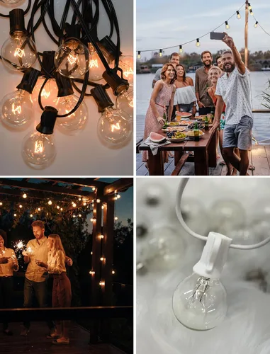 Vista 7 de Abeja Bombillas de repuesto G40, bombilla de globo transparente de 5 W que se adapta a enchufes de base de tornillo de candelabro E12/C7, bombillas