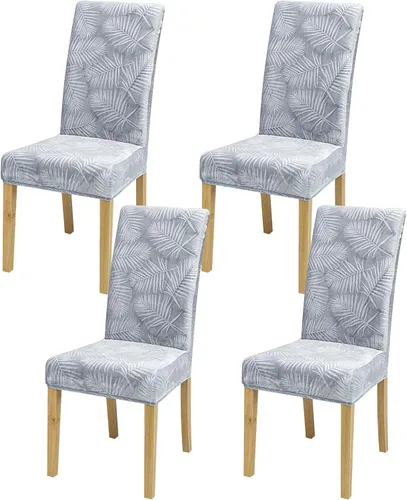 Vista 29 de Fundas para Sillas de Comedor, Juego de Fundas para Sillas de Comedor de 4 Piezas, Fundas Elásticas para Sillas de Cocina, Fundas para Sillas