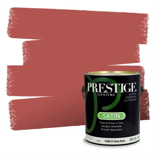 Vista 142 de Prestige Paints Pintura exterior e imprimación en uno, 1 galón, plano, coincidencia comparable de Valspar* Amber Rose*