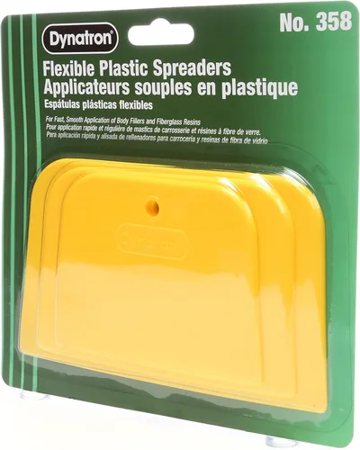 Vista 3 de 3M Dynatron, 358, 1 paquete de 3 esparcidores, 4”, 5” y 6”, usados para esparcir rellenos, calafateas, esmaltes y masillas
