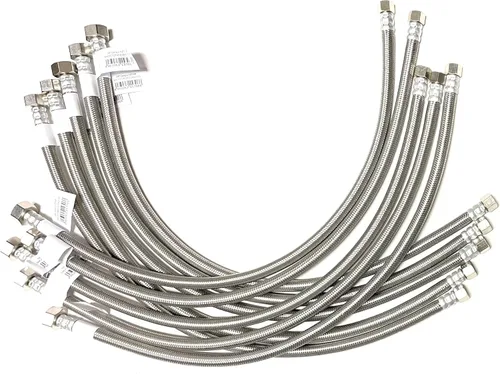 Vista 6 de Línea de conector de suministro de agua para grifo, línea de suministro de grifo, rosca de compresión hembra de 3/8 x rosca de tubo de hierro hembra