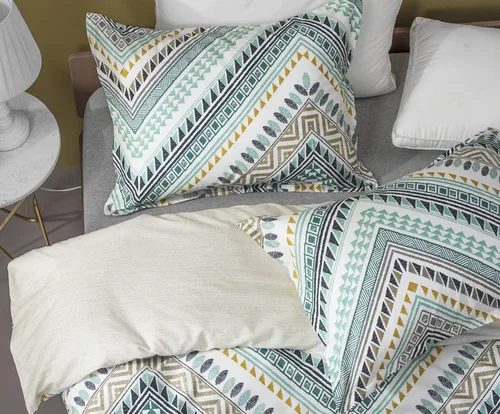 Vista 80 de Sleepbella - Edredón tamaño individual, algodón de 600 hilos, patchwork a rayas en blanco y azul marino, diseño reversible en azul, con relleno