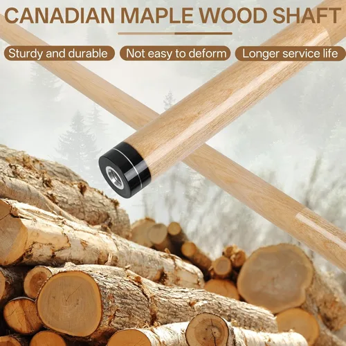 Vista 3 de Kmise Juego de palos de billar de arce canadiense de 58 pulgadas, 18, 19, 20, 21 onzas, 0.512 in, palos de mesa de billar con agarre de alambre de 4