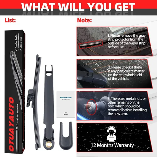 Vista 7 de OTUAYAUTO Kit de Brazo de Limpiaparabrisas Trasero - Reemplazo para Hyundai Veloster 2012-2017 - [Nuevo] OEM # 988112V000