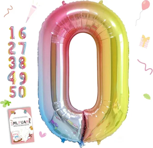 Vista 128 de Smlpuame - Globos grandes de 40 pulgadas de números del 0 al 9, globos numéricos para decoración de fiesta de cumpleaños, globos de helio