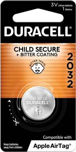 Vista 11 de Pila de botón Duracell 2032 de litio, 2 unidades (paquete de 1), compatible con AirTag, características de seguridad para niños, llavero, celda