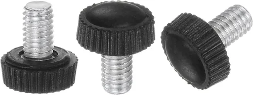 Vista 19 de uxcell 20 pomos moleteados de rosca métrica macho M4 x 0.236 in, pomos de sujeción de tornillo de pulgar, mango de plástico con perno roscado