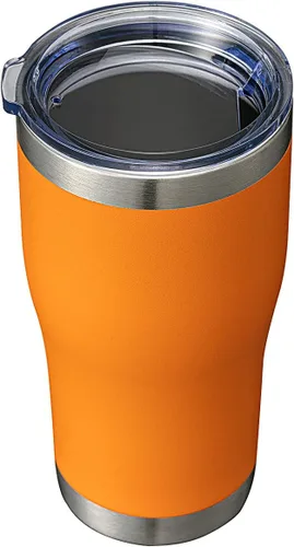 Vista 18 de HASLE OUTFITTERS Vaso de 20 onzas a granel, vasos de acero inoxidable con tapa, vaso aislado al vacío, vaso de doble pared, tazas de café, gris