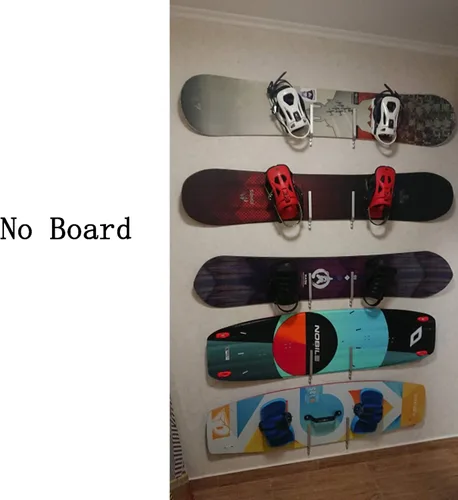 Vista 4 de YYST Soporte de pared para almacenamiento de snowboard, soporte de pared, incluye herramientas para 2 tablas