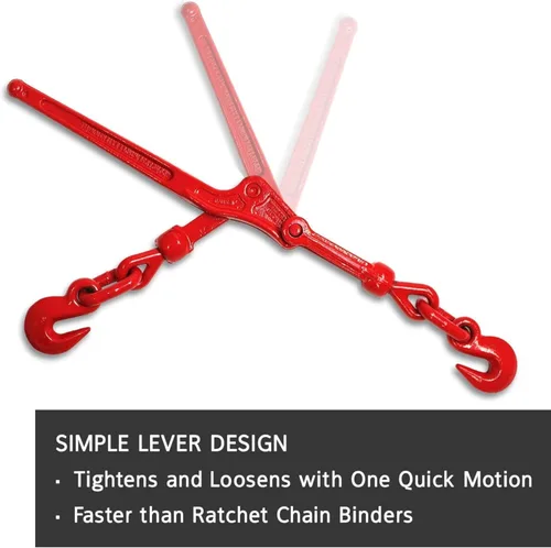 Vista 2 de DC Cargo - Carpeta de cadena resistente de 3/8 a 1/2 pulgadas (paquete de 2), carpetas de carga con límite de carga de trabajo de 9,200 libras