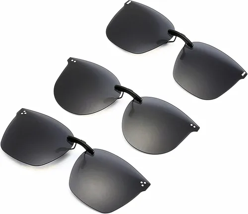 Vista 3 de Gafas de sol polarizadas con clip de gran tamaño, protección UV, ajuste compacto, lentes de sol que no se deslizan sobre gafas graduadas