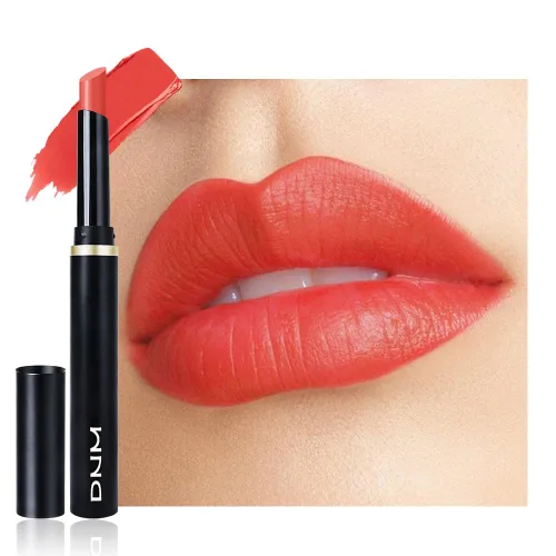 Vista 10 de evpct Lápiz labial líquido mate rojo caramelo con aceite de labios, acabado brillante, lápiz labial 2 en 1, resistente al agua de larga duración