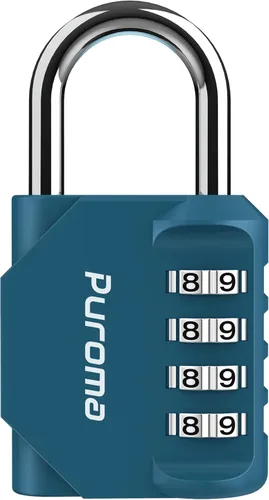 Vista 16 de Puroma - Candado impermeable de combinación de 4 dígitos, para intemperie, para casillero escolar o deportivo, valla, caja de herramientas, puerta