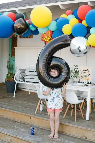 Vista 3 de Globo del número 4 de 40 pulgadas para fiesta de cumpleaños, decoraciones de 4 cumpleaños para niñas, globos del número 14 y 40, cuatro números