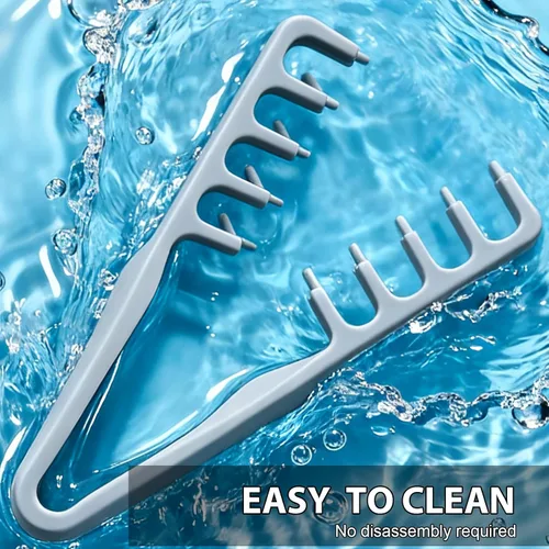 Vista 5 de Peine de textura, peine voluminizador de dientes anchos, peines esponjosos, cepillo de separación de flecos para la mayoría de tipos de cabello, Gris