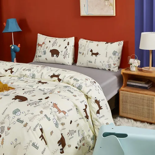Vista 496 de CLOTHKNOW Juego de edredón de 3 piezas a cuadros color beige óxido, tamaño Full, juego de ropa de cama de cuadros edredón terracota con 2 fundas