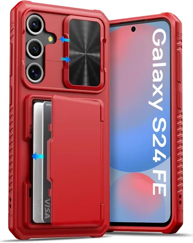 Vista 22 de ATATOO Funda tipo cartera para Samsung Galaxy S24, tarjetero integrado (almacena 4-5 tarjetas) y cubierta deslizante para cámara y soporte