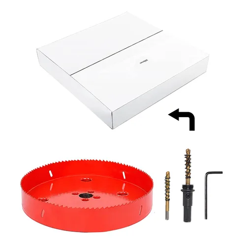 Vista 7 de Sierra de agujero bimetálica de 4 pulgadas, cortador de agujeros HSS, resistente para perforar madera, plástico, madera contrachapada, techo