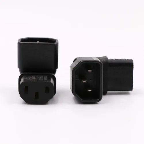 Vista 5 de Adaptador de corriente IEC C14 a C13 PDU/enchufe hacia abajo 90 grados para montaje en pared LCD TV paquete de 2