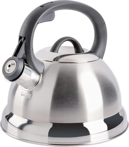 Hervidor de agua para té con silbido Mr. Coffee 91407.02 Flintshire, de acero inoxidable, 1.75 qt, Plateado