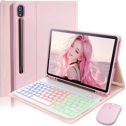 Vista 12 de Funda para teclado para Samsung Galaxy Tab S10 Lite / S10 FE / S9 FE / S9 / S8 10.9-11 pulgadas Cubierta - Teclado magnético desmontable