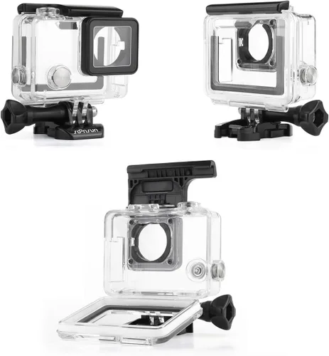 Vista 8 de SOONSUN Carcasa protectora de esqueleto con hebilla de liberación rápida + micrófono con clip de solapa de 6.5 pies para cámara GoPro Hero4 Hero 4