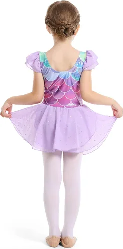 Vista 6 de MdnMd Leotardos de ballet para niñas pequeñas con falda, vestidos de baile, tutú y bailarina