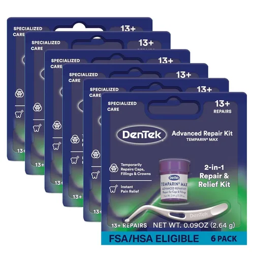 Dentek Temparin Max Kit de reparación, 13+ reparaciones, 0.09 oz (paquete de 6)