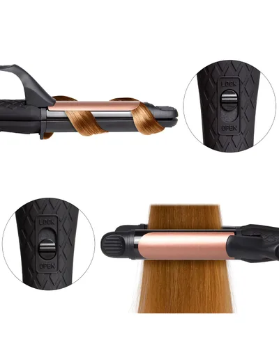 Vista 5 de Plancha rizadora de pelo 2 en 1 de doble voltaje, (100 V ~ 250 V), alisador de pelo de doble voltaje, plancha de pelo de viaje, plancha plana europea
