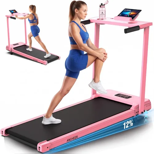 ANCHEER Almohadilla para caminar con barra de asa, cinta de correr con Rosa oscuro