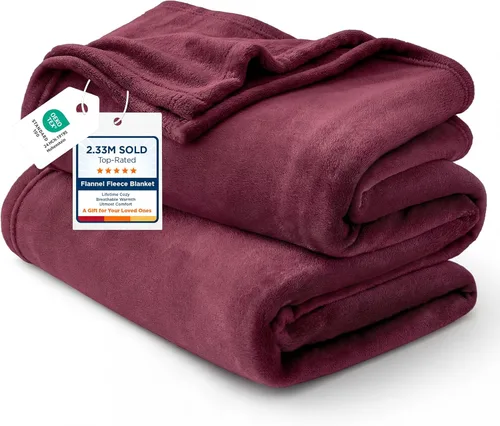 Vista 31 de Bedsure GentleSoft Manta de forro polar, tamaño individual, color gris, 10.53 oz/m², ligera, afelpada, acogedora, suave y cálida para cama, sofá
