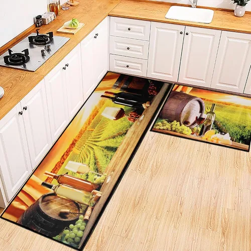 Vista 12 de Alfombras de Cocina, 2 Piezas Tapetes de Cocina Boho para Piso Bohemios Suaves Cómodos Acolchados Alfombra de Cocina, Lavable Antideslizante Tapete