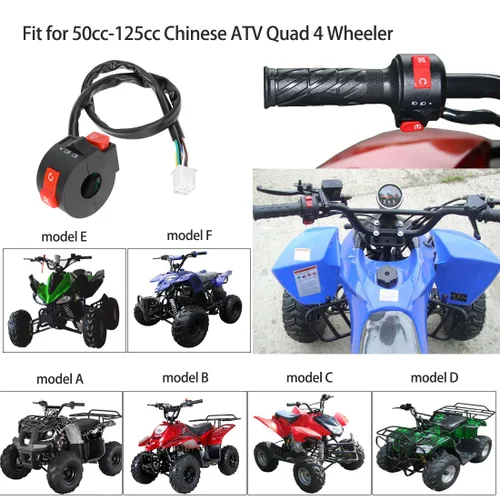 Vista 2 de FVRITO Interruptor de arranque de luz de inicio izquierdo con enchufe hembra para 50cc 70cc 90cc 110cc 125cc TaoTao RoKeta Sunl RPS ICEbear RPS