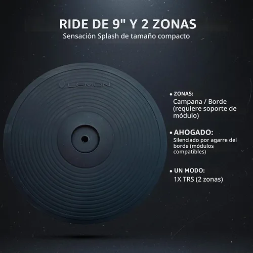 Vista 3 de Lemon LE-9C2 Platillo electrónico Splash de 2 zonas de 9 pulgadas