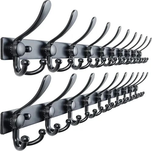 Vista 44 de Dseap Perchero de pared 2.0 Pro: resistente 300% más grueso, montaje en perno de 16 pulgadas, ganchos de pared de acero inoxidable para ropa