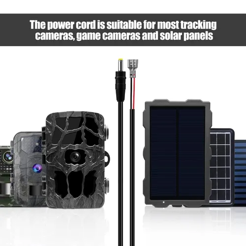 Vista 6 de Cable de alimentación para cámara de sendero, cable de alimentación externo CC de 0.217 x 0.083 in compatible con Spypoint, Stealth Cam, Moultrie