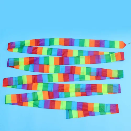Vista 5 de LIOOBO Cinta plana de cola de cometa colorida Streamer cola de cometa 32.8 ft