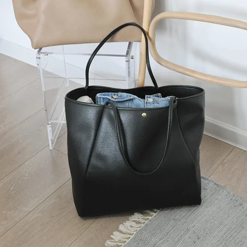 Vista 43 de HOXIS Bolso de mano de cuero PU de gran tamaño para mujer, bolso de fin de semana, bolso de viaje