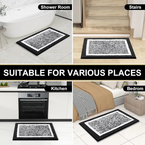 Vista 187 de OLANLY Alfombras de baño 30x20, tapete de baño de microfibra extra suave y absorbente, antideslizante, lavable a máquina, secado rápido, alfombra