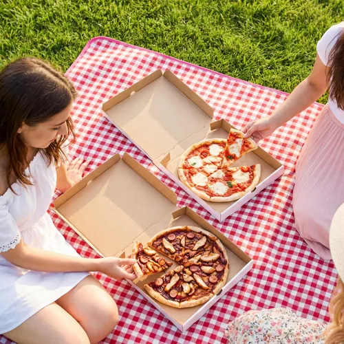 Vista 9 de ZENFUN Paquete de 40 cajas de pizza de 10 x 10 pulgadas, caja de pizza blanca, cajas de pizza corrugada resistentes a la grasa, recipientes