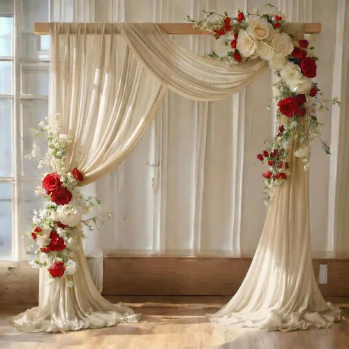 Vista 19 de MDS Paquete de 1 panel de cortina de arco de boda (30 pulgadas de ancho x 20 pies de largo) tela de gasa transparente para boda, ceremonia