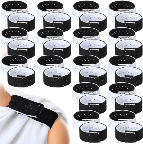 Tigeen 32 piezas de bandas de manga de jersey deportivas para fútbol, softbol con cierres de gancho y bucle para camisas