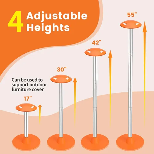 Vista 3 de Tuszom Paquete de 2 soportes ajustables de acero con soporte de cubierta de barco de 1-1/8 pulgadas de D con correas anti-UV, bolsa