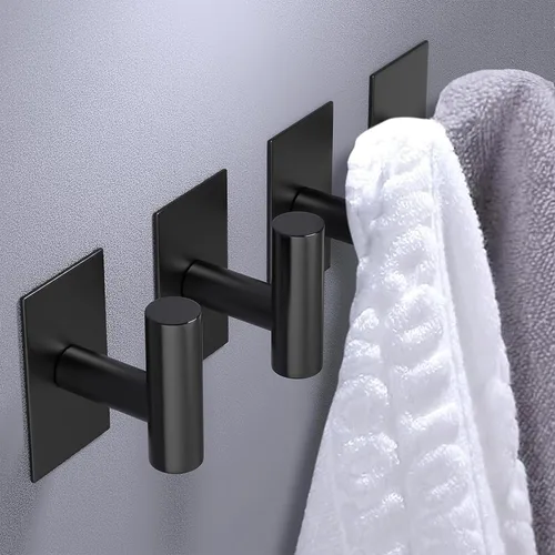 Vista 3 de PMMASTO Ganchos adhesivos, ganchos adhesivos de acero inoxidable para colgar, ganchos autoadhesivos de pared de ducha, ganchos para toallas