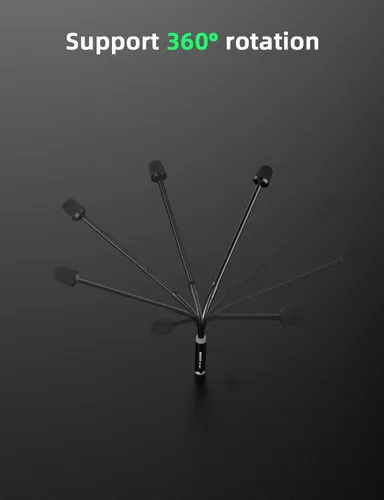 Vista 5 de MRSDY Micrófono de cuello de cisne, micrófono dinámico profesional XLR de 17 pulgadas, metal negro que soporta rotación de 360°, flexión, reducción