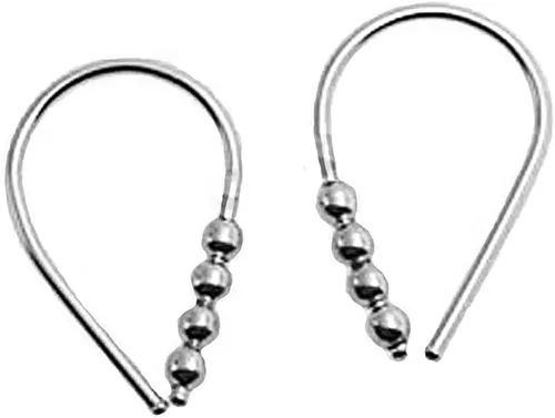 Vista 13 de Aretes pequeños de plata de ley 21 GA de 0.472 in con gancho de arco de herradura