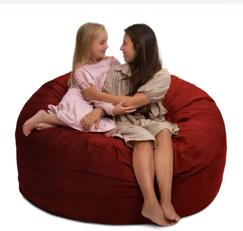 Vista 33 de ULTIMATE SACK 4000 Silla Puf de 4 Pies, Funda de Gamuza Burdeos – Tumbona de Espuma de Gran Tamaño, Asiento de Suelo, Sofá Pequeño o Sofá Cama